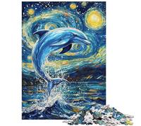 1000 Pieces Jigsaws Adults Puzzles Dolphin's Starry Leap Relaxing Games for The Whole Family Anti-Stress Toys Deal As Gifts for The Whole Family Size 75x50cm