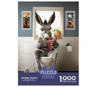 1000 Pieces Jigsaws Adults Puzzles Donkey on The Toilet Jigsaw for Adults Brain Teaser Game Analysis And Logic Unique Gifts for Birthday And Christmas 52x38cm/1000pcs