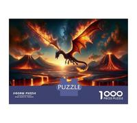 1000 Pieces Jigsaws Adults Puzzles Dragon Fire Fantasy Landscape Jigsaws for Adults Hands-on Game Analysis And Logic Difficult And Challenge 52x38cm/1000pcs