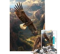 1000 Pieces Jigsaws Adults Puzzles Eagles Canyon Flight Family Game for Educational Game Challenge Toy Gifts Birthday Birthday Present (Size 38x52cm)