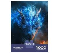 1000 Pieces Jigsaws Adults Puzzles Elder Dragon Blue Eyes Puzzle for Adults Relax Games Birthday Present Parent-child Interaction 38x26cm/1000pcs