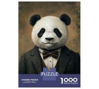 1000 Pieces Jigsaws Adults Puzzles Elegant Panda Gentleman Jigsaws for Adults Toy Wall Decor Hand Speed Race Unique Gifts for Birthday And Christmas 52x38cm/1000pcs