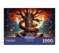 1000 Pieces Jigsaws Adults Puzzles Enchanted Tree of Life with Serpent Puzzle for Adults Brain Teaser Game Analysis And Logic for Is Ideal As A Gift 70x50cm/1000pcs