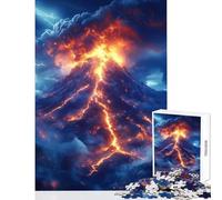 1000 Pieces Jigsaws Adults Puzzles Erupting Volcano with Lightning Strikes Educational Toy Gift Birthday for Educational Game Difficult And Challenge Size 38x52cm