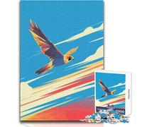 1000 Pieces Jigsaws Adults Puzzles Falcon in Flight Minimalist Art Illustration Unique Challenge Game Family Activities Birthday Gifts Size 38x26cm