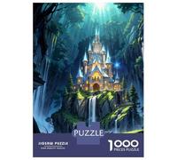 1000 Pieces Jigsaws Adults Puzzles Fantasy Castle Waterfall Jigsaw for Adults Toy Wall Decor Hand Speed Race Difficult And Challenge 52x38cm/1000pcs