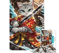 1000 Pieces Jigsaws Adults Puzzles Feline Warrior's Dance Difficult And Challenge Improve Memory Anti-Stress Toys for And from 14 Years And over (38x52cm)