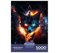 1000 Pieces Jigsaws Adults Puzzles Fiery Galactic Fox Jigsaw for Adults Toy Wall Decor Hand Speed Race Difficult And Challenge 38x26cm/1000pcs