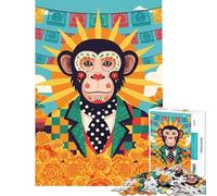 1000 Pieces Jigsaws Adults Puzzles Fiesta Monkey Difficult And Challenge Improve Memory Anti-Stress Toys for And from 14 Years And over (50x75cm)