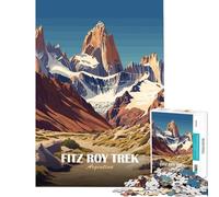 1000 Pieces Jigsaws Adults Puzzles Fitz Roy Trek, Argentina Landscape Learning Educational Toys Family Game Perfect Decoration Birthday Gifts (size 38x26cm)