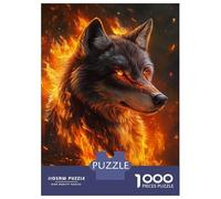 1000 Pieces Jigsaws Adults Puzzles Flaming Wolf Majesty -4 Jigsaws for Adults Toy Wall Decor Hand Speed Race Unique Gifts for Birthday And Christmas 70x50cm/1000pcs