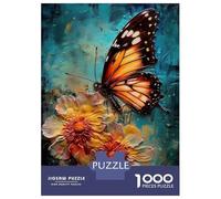1000 Pieces Jigsaws Adults Puzzles Floral Butterfly Painting Jigsaws for Adults Toy Wall Decor Hand Speed Race Unique Gifts for Birthday And Christmas 70x50cm/1000pcs