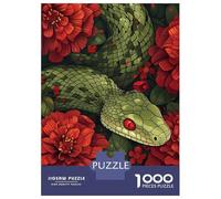 1000 Pieces Jigsaws Adults Puzzles Floral Snake Serpent Puzzle for Adults Relax Games Birthday Present Parent-child Interaction 52x38cm/1000pcs