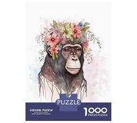 1000 Pieces Jigsaws Adults Puzzles Flower Monkey Painting Art Adult Puzzles Family Games Perfect Decoration Birthday And Unique Gifts 70x50cm/1000pcs