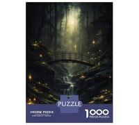 1000 Pieces Jigsaws Adults Puzzles Forest Bridge in Autumn Puzzle for Adults Relax Games Birthday Present Parent-child Interaction 52x38cm/1000pcs