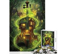 1000 Pieces Jigsaws Adults Puzzles Forest Melody Violin's Enchantment Quality Family Leisure at Home Unique Christmas (38X26cm)