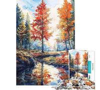 1000 Pieces Jigsaws Adults Puzzles Forest Reflections Jigsaw Puzzle Hands-on Game Staycation Kill Time Unique Gifts for Birthday And Christmas (Size 38x26cm)