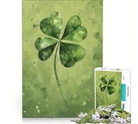 1000 Pieces Jigsaws Adults Puzzles Four Leaf Clover Shamrock, Educational Game, Difficult Hard, Birthday And Unique Gifts 38X52CM