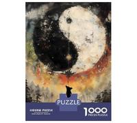 1000 Pieces Jigsaws Adults Puzzles Fox Gazing at Yin Yang Puzzle for Adults Relax Games Birthday Present Parent-child Interaction 70x50cm/1000pcs