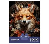 1000 Pieces Jigsaws Adults Puzzles Fox Head Wall Art Print Jigsaw for Adults Family Game Home Decoration Birthday And Unique Gifts 38x26cm/1000pcs