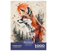 1000 Pieces Jigsaws Adults Puzzles Fox Nature Watercolor Puzzle for Adults Brain Teaser Game Pattern Assembly Difficult And Challenge 70x50cm/1000pcs