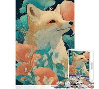 1000 Pieces Jigsaws Adults Puzzles Fox Portrait with Floral Elements Practical Game Analysis And Logic Educational Toy Wishlist with Santa Claus (38x52cm)
