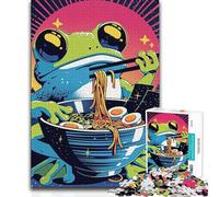 1000 Pieces Jigsaws Adults Puzzles Frog Eating Ramen Hand Speed Race Impossible Game for And from 14 Years And over (size 38x26cm)