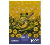 1000 Pieces Jigsaws Adults Puzzles Frog Playing Mandolin Puzzle for Adults Brain Teaser Game Pattern Assembly Difficult And Challenge 70x50cm/1000pcs