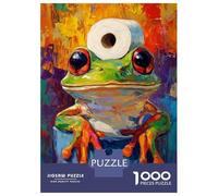 1000 Pieces Jigsaws Adults Puzzles Frog with Toilet Paper Jigsaw for Adults Toy Wall Decor Hand Speed Race Difficult And Challenge 70x50cm/1000pcs