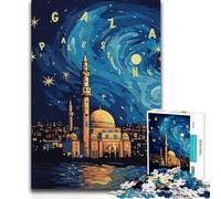 1000 Pieces Jigsaws Adults Puzzles Gaza Palestine Design Art Hand Speed Race Impossible Game for And from 14 Years And over (size 38x52cm)