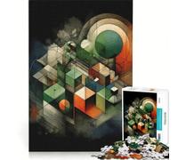 1000 Pieces Jigsaws Adults Puzzles Geometric Harmony Art, Fun Games, Train Your Brain And Hands, Deal As Gifts for The Whole Family 38x26cm