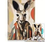 1000 Pieces Jigsaws Adults Puzzles Geometric Kangaroo Portrait, Educational Toy, Decompressing Intellectual, Artists' Collection, Fine Arts 50x75cm