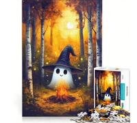 1000 Pieces Jigsaws Adults Puzzles Ghost Cozy Campfire, Educational Toy, Decompressing Intellectual, Artists' Collection, Fine Arts 50x75cm