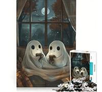 1000 Pieces Jigsaws Adults Puzzles Ghosts Cozy Halloween Night, Fun Games, Train Your Brain And Hands, Deal As Gifts for The Whole Family 50x75cm