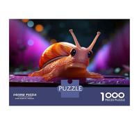 1000 Pieces Jigsaws Adults Puzzles Giant Orange Snail on Purple Background Puzzle for Adults Relax Games Birthday Present Parent-child Interaction 38x26cm/1000pcs