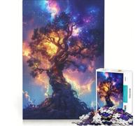 1000 Pieces Jigsaws Adults Puzzles Giant Tree with Neon Sky, Fun Games, Train Your Brain And Hands, Deal As Gifts for The Whole Family 38x52cm
