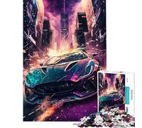 1000 Pieces Jigsaws Adults Puzzles Gifts A Technicolor Dream Car Jigsaw Puzzle Relaxing Games Analysis And Logic Great Gifts for Gaming (Size 75x50cm)