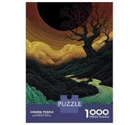 1000 Pieces Jigsaws Adults Puzzles Gifts Abstract Landscape with River Jigsaws for Adults Relaxing Games Wall Decoration Birthday Present, Gifts, 38x26cm/1000pcs