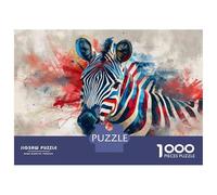 1000 Pieces Jigsaws Adults Puzzles Gifts Abstract Zebra Art Print Jigsaw for Adults Brain Teaser Game Perfect Decoration Challenging To Complete 38x26cm/1000pcs