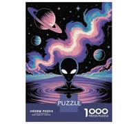 1000 Pieces Jigsaws Adults Puzzles Gifts Alien in Space Water Jigsaw Puzzle Brain Teaser Game Precision Cutting Educational Challenge 52x38cm/1000pcs