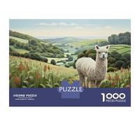1000 Pieces Jigsaws Adults Puzzles Gifts Alpaca in The Countryside Jigsaw for Adults Brain Teaser Game Perfect Decoration Challenging To Complete 70x50cm/1000pcs