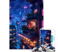 1000 Pieces Jigsaws Adults Puzzles Gifts Amidst The Neon Lights Jigsaw Brain Teaser Game Staycation Kill Time Birthday Present, Gifts, (Size 50x75cm)