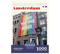 1000 Pieces Jigsaws Adults Puzzles Gifts Amsterdam Travel Art Jigsaw for Adults Relaxing Games Difficult Challenge Birthday Present, Gifts, 38x26cm/1000pcs