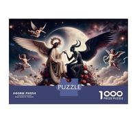 1000 Pieces Jigsaws Adults Puzzles Gifts Angel Vs Demon Celestial Battle Jigsaw Puzzle Brain Teaser Game Precision Cutting Educational Challenge 52x38cm/1000pcs