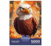 1000 Pieces Jigsaws Adults Puzzles Gifts Angry Eagle Illustration Jigsaw Fun Games Precision Cutting Gifts for Friends And Family 52x38cm/1000pcs