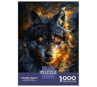 1000 Pieces Jigsaws Adults Puzzles Gifts Animal Majestic Wolf Jigsaw Puzzle Brain Teaser Game Precision Cutting Educational Challenge 52x38cm/1000pcs