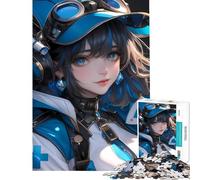1000 Pieces Jigsaws Adults Puzzles Gifts Anime Girl in Blue Gear Gaming Challenging To Complete Difficult Challenge Family Games for 14+ Puzzle Game Offered (38x26cm)