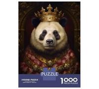 1000 Pieces Jigsaws Adults Puzzles Gifts Anthropomorphic King Panda Puzzles for Adults Brain Teaser Game Analysis And Logic Birthday Present, Gifts, 70x50cm/1000pcs
