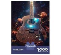 1000 Pieces Jigsaws Adults Puzzles Gifts Antique Guitar Jigsaw Puzzle Brain Teaser Game Precision Cutting Educational Challenge 70x50cm/1000pcs