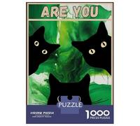 1000 Pieces Jigsaws Adults Puzzles Gifts ARE YOU POOPING BLACK CAT Puzzle for Adults Relax Games For Family Fun Gifts for Friends And Family 38x26cm/1000pcs